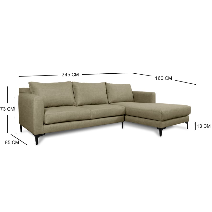 SECCIONAL KAILE CHENILLE TIPO LINO BEIGE - 3