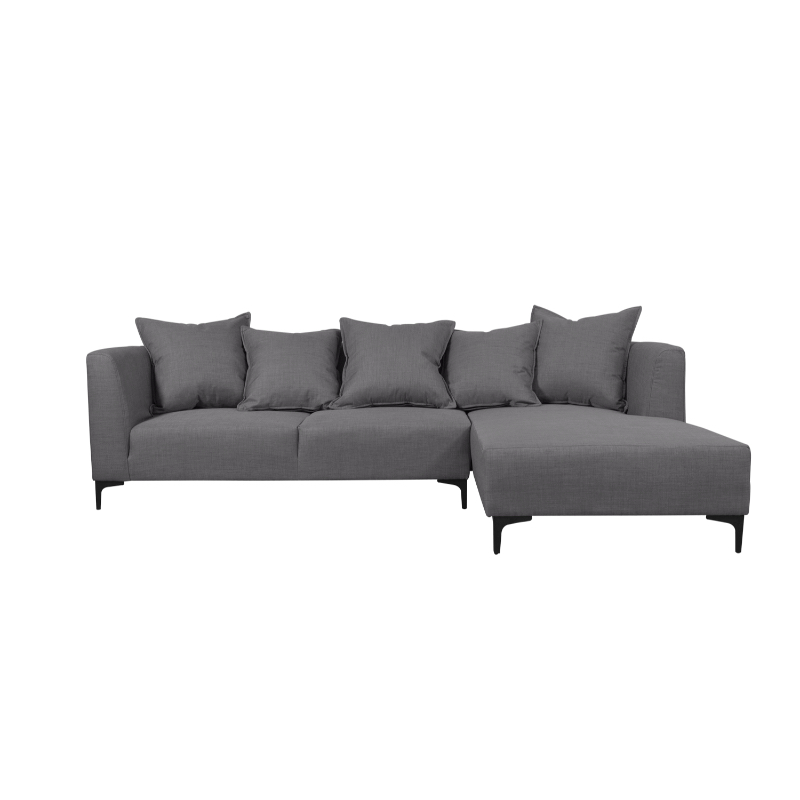 SECCIONAL CORDELIA CHENILLE TIPO LINO GRIS - 1
