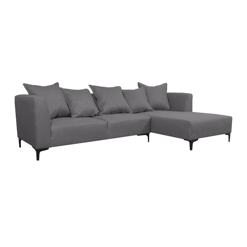 SECCIONAL CORDELIA CHENILLE TIPO LINO GRIS - 2