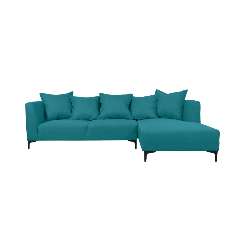 SECCIONAL CORDELIA CHENILLE TIPO LINO TURQUESA - 1