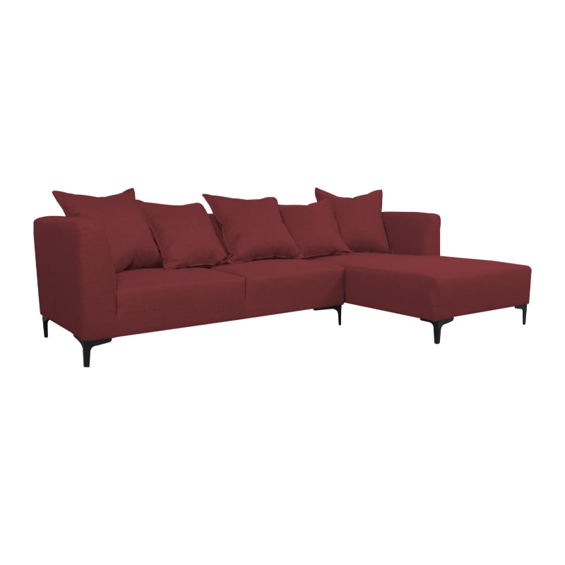 SECCIONAL CORDELIA CHENILLE TIPO LINO ROJO - 2