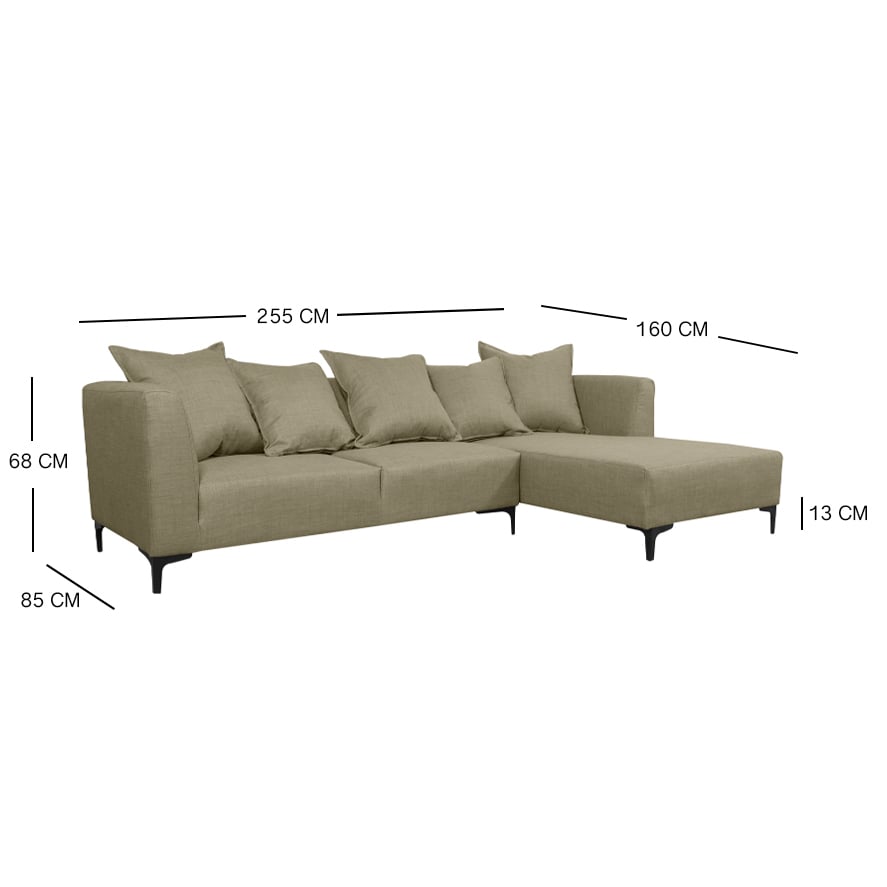 SECCIONAL CORDELIA FELPA BEIGE - 3