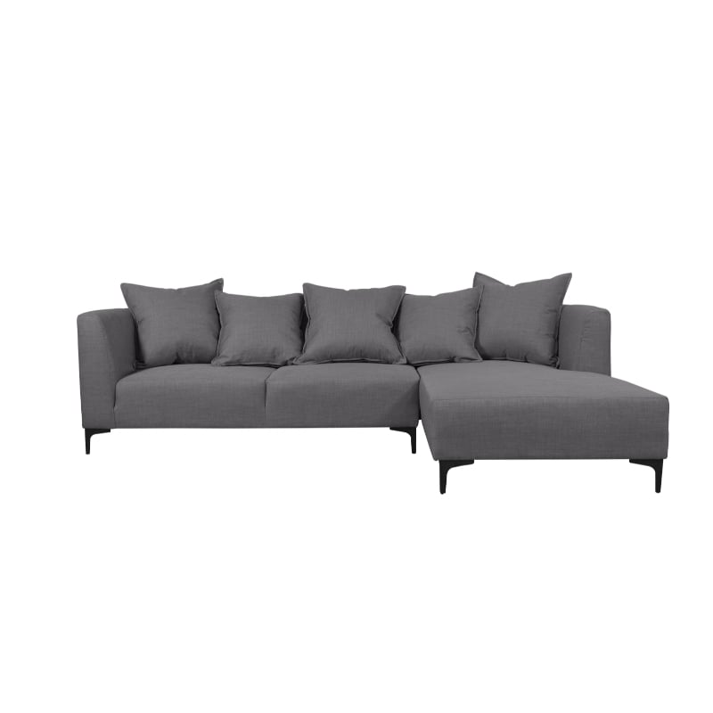 SECCIONAL CORDELIA FELPA GRIS - 1