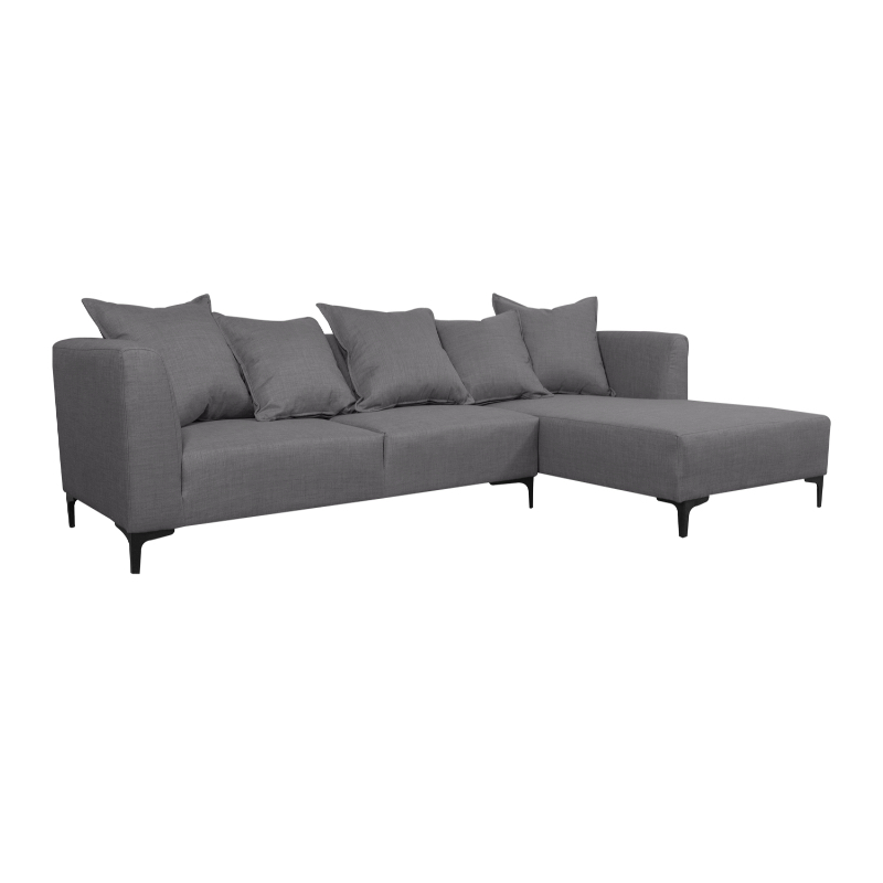 SECCIONAL CORDELIA FELPA GRIS - 2