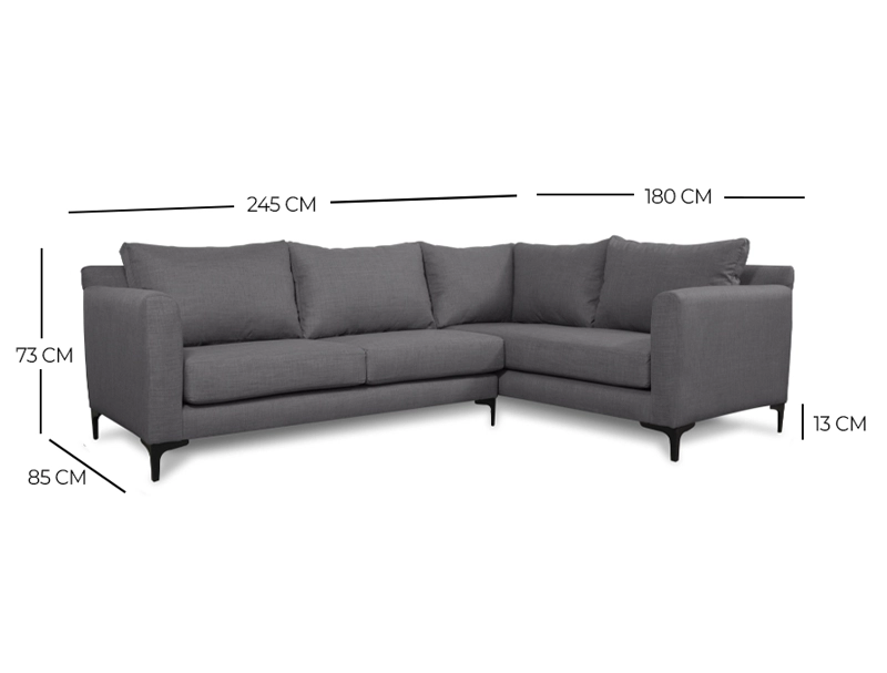 SECCIONAL ALANNA FELPA GRIS - 3