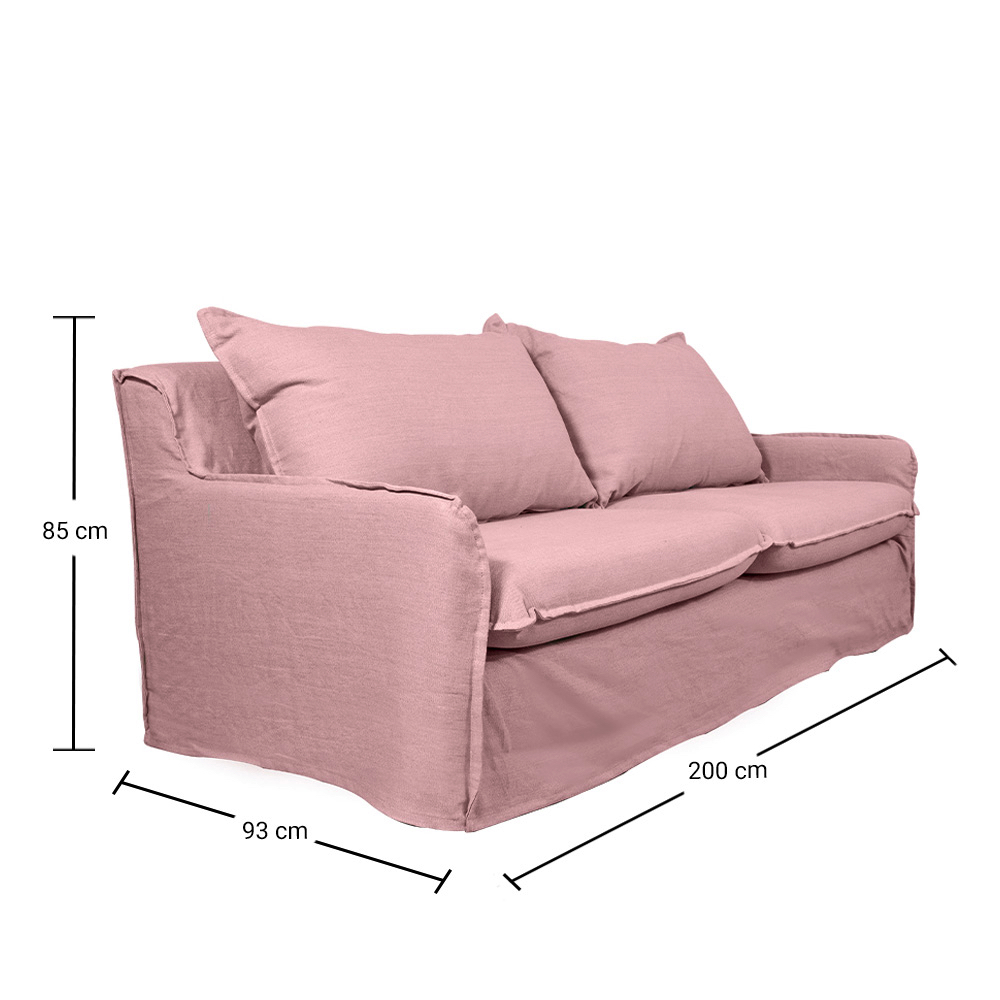 SOFA REHUE 3 CUERPOS CHENILLE PALO ROSA - 4