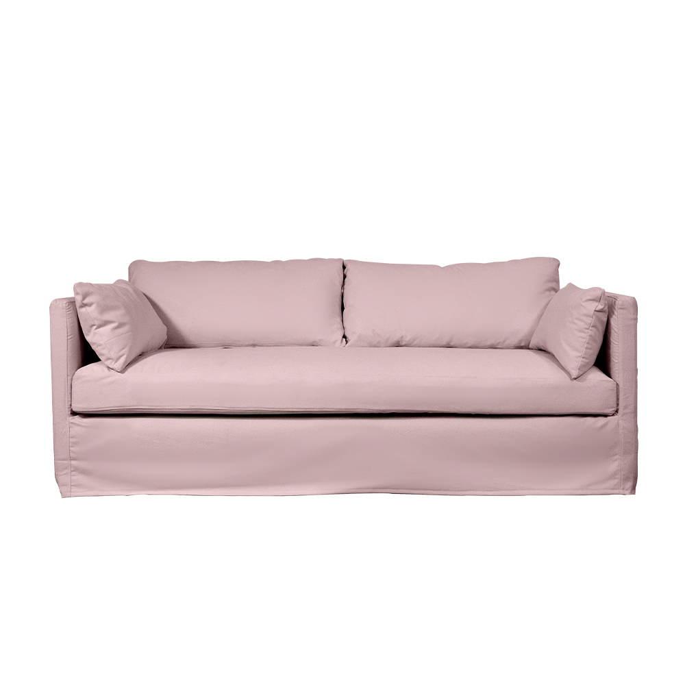 SOFA QUEPE 3 CUERPOS CHENILLE PALO ROSA - 1