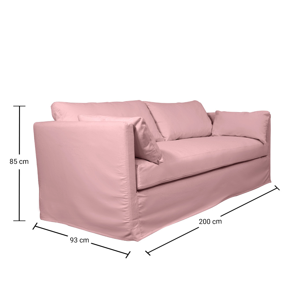 SOFA QUEPE 3 CUERPOS CHENILLE PALO ROSA - 4