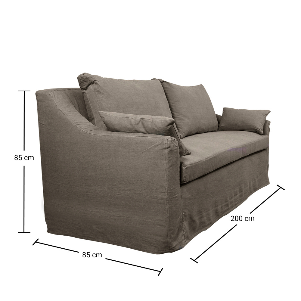 SOFA LIRCAY 3 CUERPOS CHENILLE GRIS PIEDRA - 4