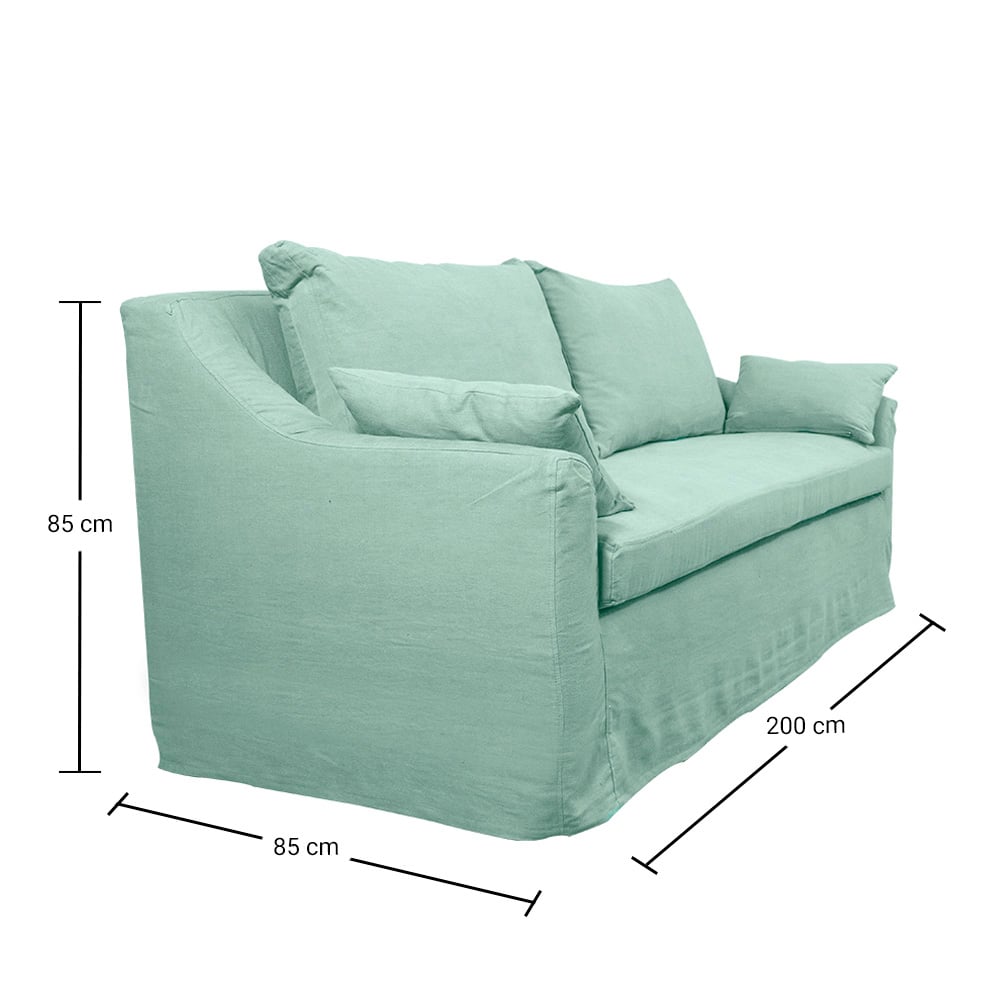 SOFA LIRCAY 3 CUERPOS LINO AGUA - 4