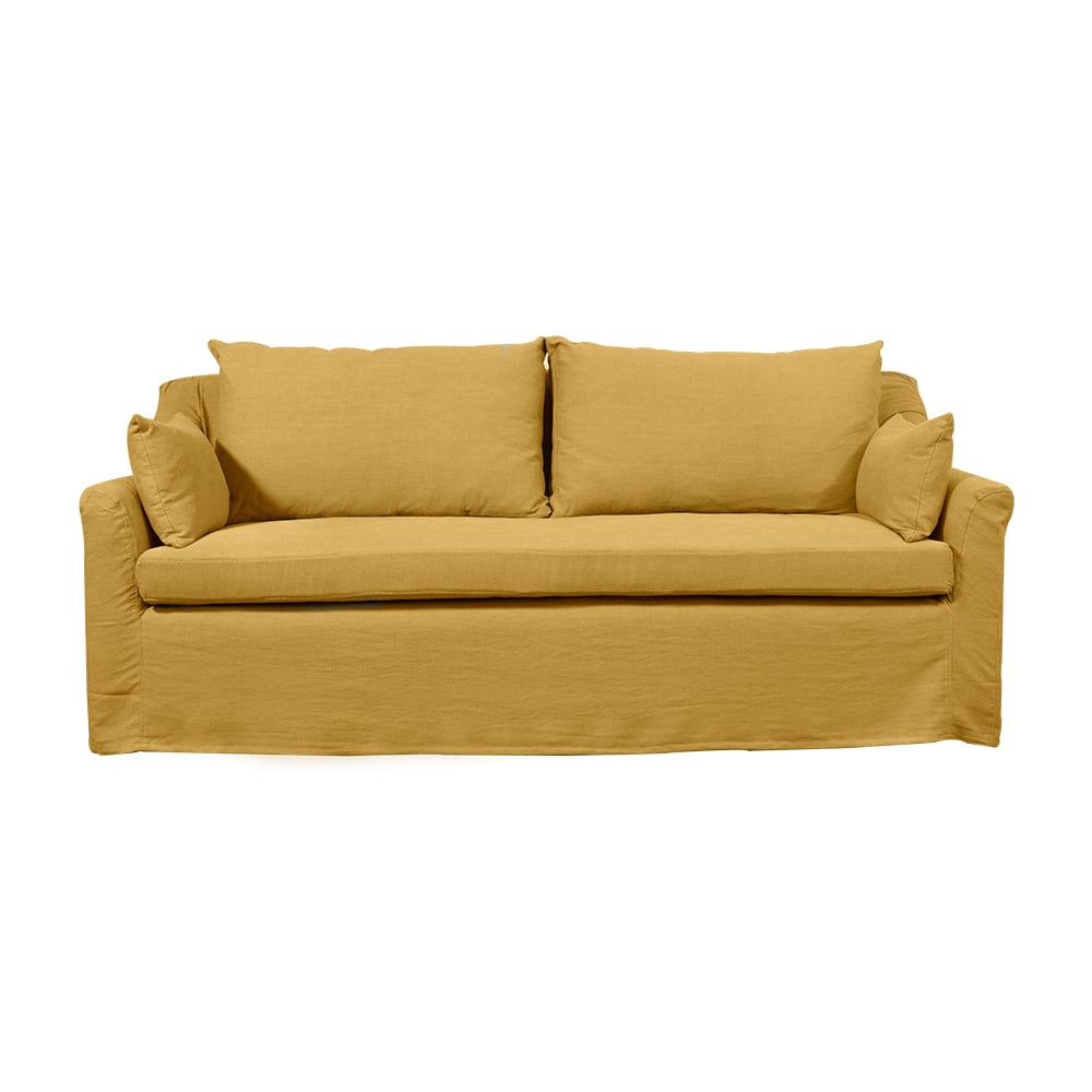 SOFA LIRCAY 3 CUERPOS LINO AZAFRAN - 1