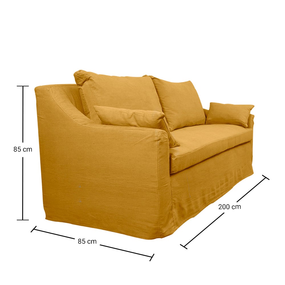 SOFA LIRCAY 3 CUERPOS LINO AZAFRAN - 4