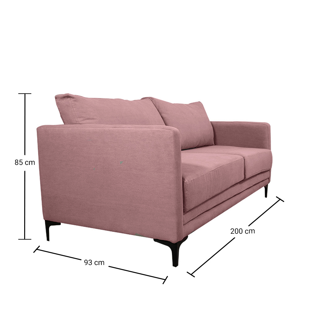SOFA BUREO 3 CUERPOS CHENILLE PALO ROSA - 4