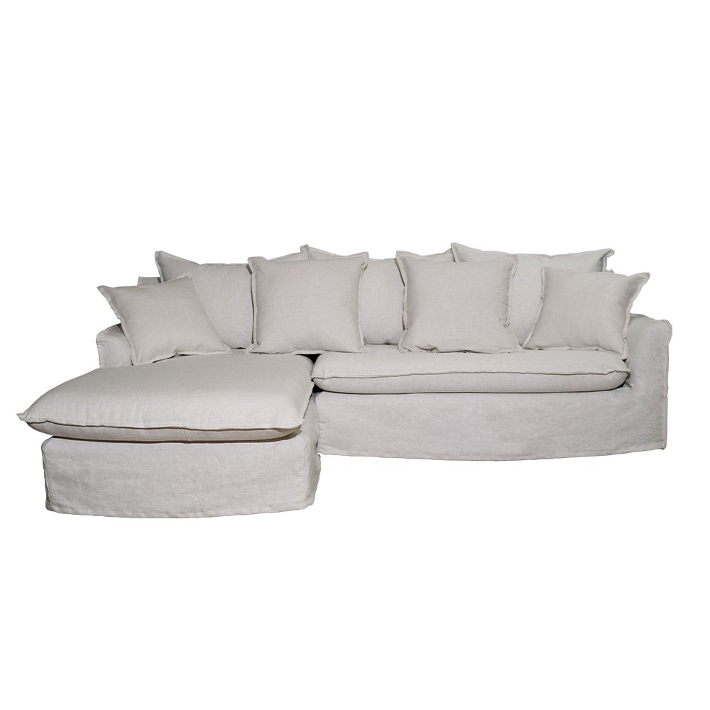 SECCIONAL PALENA 3 CUERPOS CHENILLE HUESO - 1