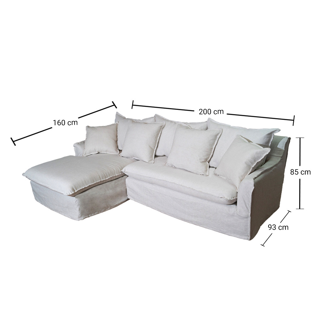 SECCIONAL PALENA 3 CUERPOS CHENILLE HUESO - 3