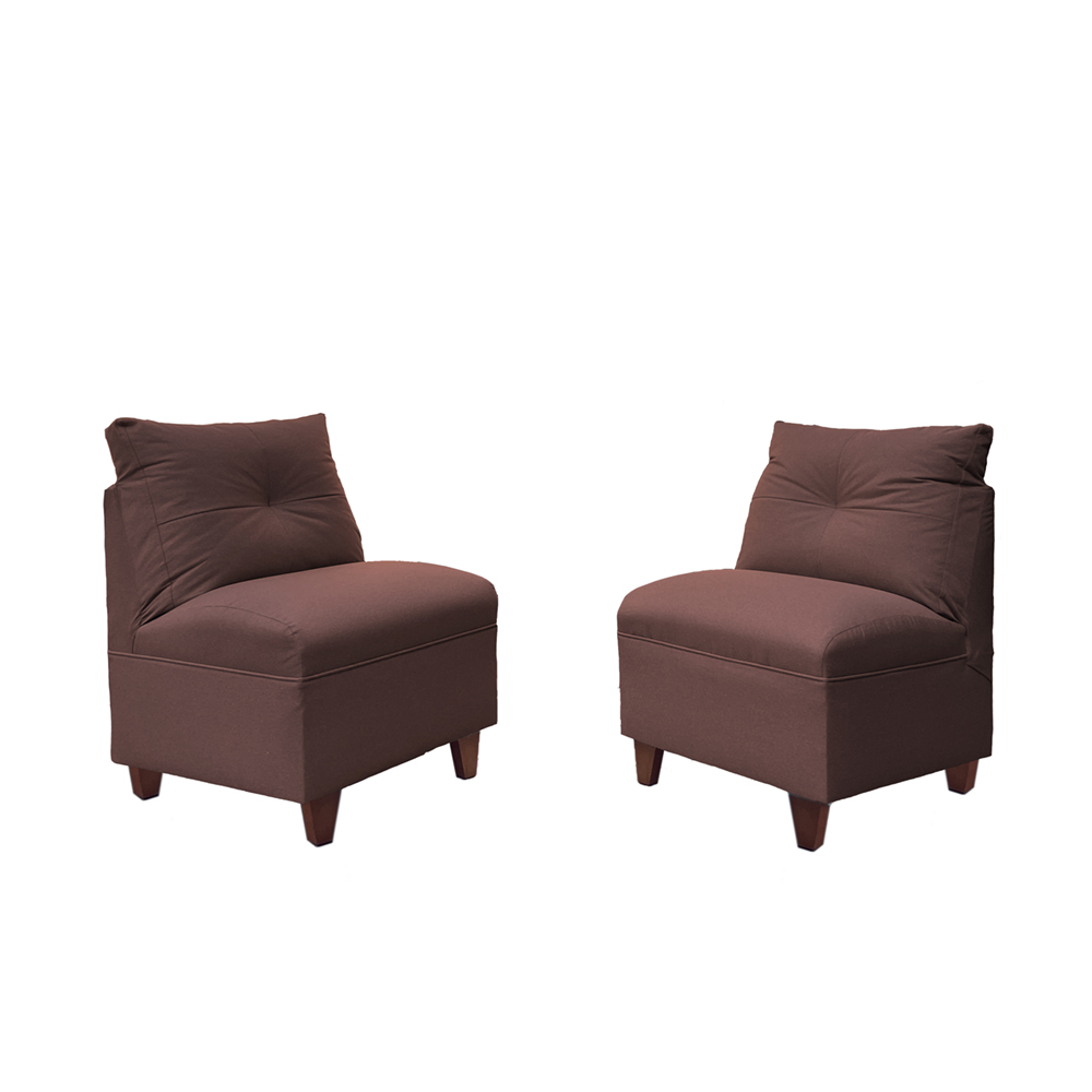 BUTACAS MATEO 1 CUERPO PATA MADERA CHENILLE CAFE PAR - 1