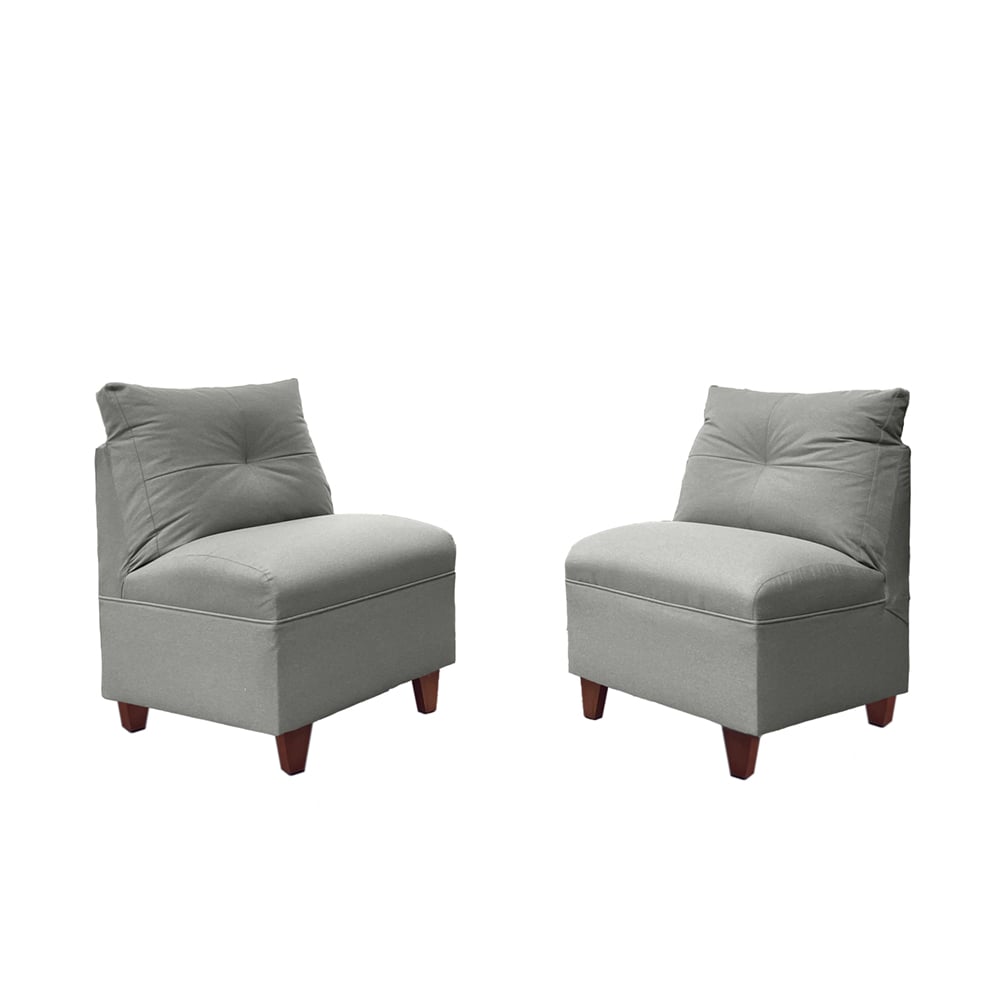 BUTACAS MATEO 1 CUERPO PATA MADERA CHENILLE GRIS PAR - 1