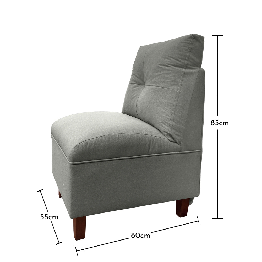 BUTACAS MATEO 1 CUERPO PATA MADERA CHENILLE GRIS PAR - 5