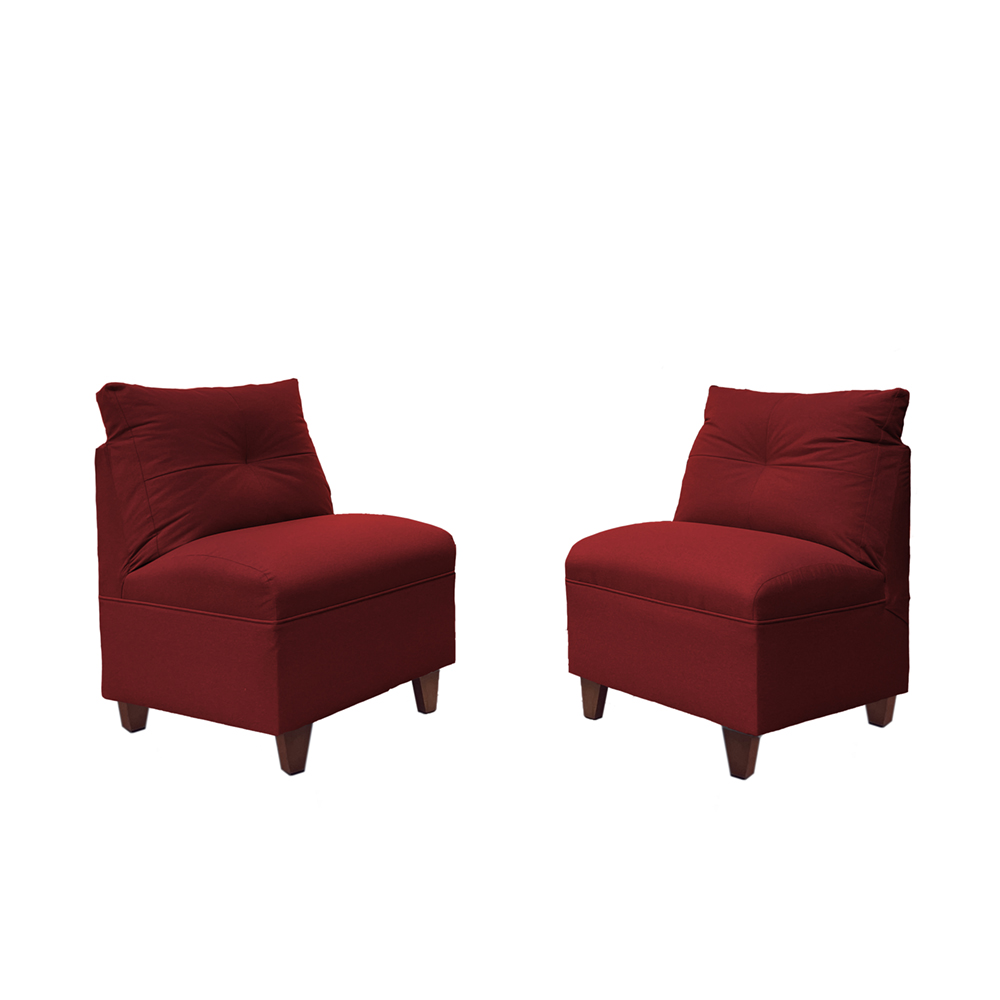 BUTACAS MATEO 1 CUERPO PATA MADERA CHENILLE ROJO PAR - 1
