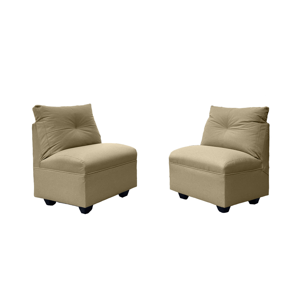 BUTACAS MATEO 1 CUERPO CHENILLE BEIGE PAR PATA PLASTICA - 1