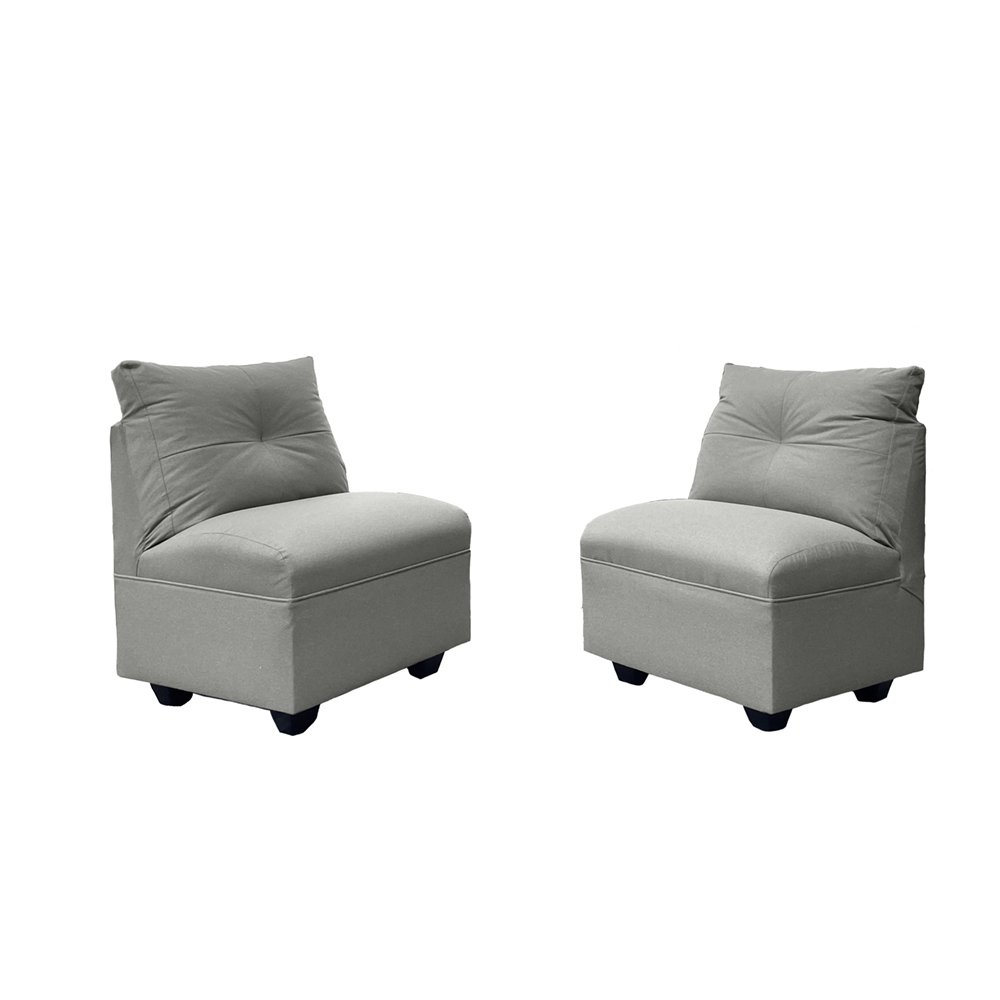 BUTACAS MATEO 1 CUERPO CHENILLE GRIS PAR PATA PLASTICA - 1