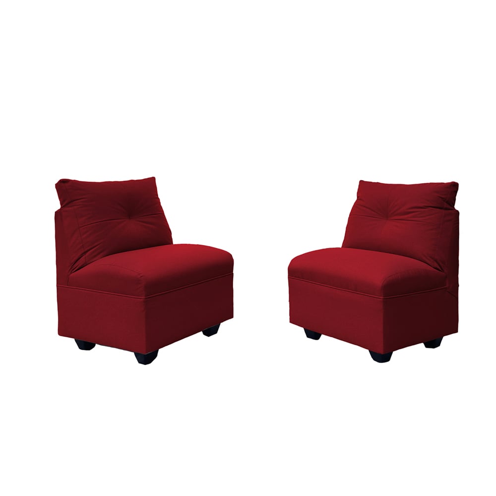 BUTACAS MATEO 1 CUERPO CHENILLE ROJO PAR PATA PLASTICA - 1