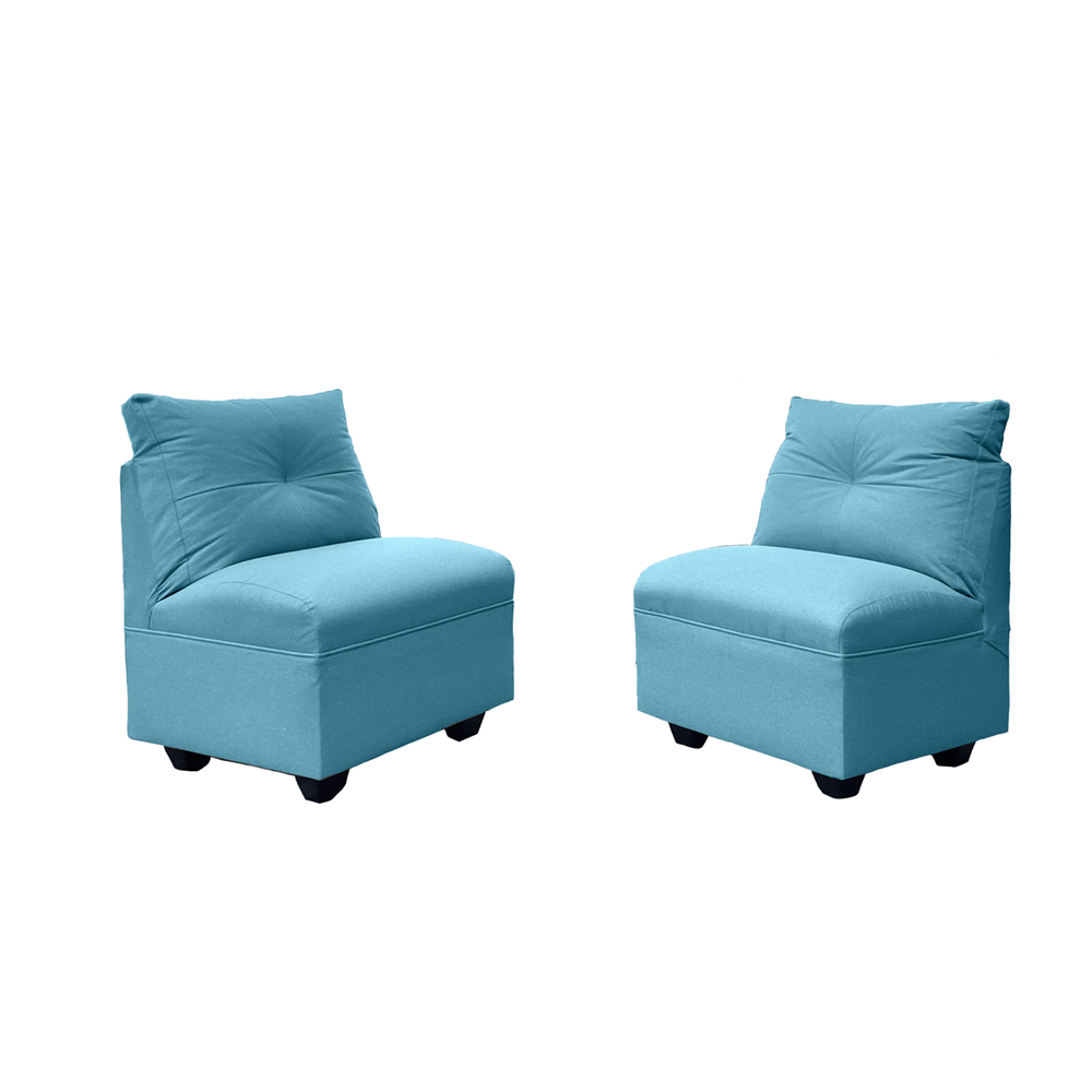 BUTACAS MATEO 1 CUERPO CHENILLE TURQUESA PAR PATA PLASTICA - 1