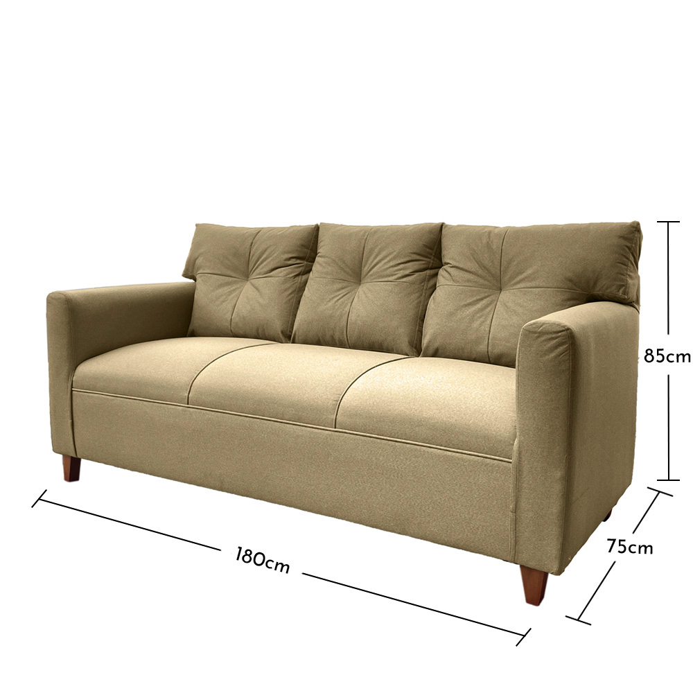 JUEGO LIVING MATEO 3-1-1 CUERPOS PATA MADERA CHENILLE BEIGE - 5
