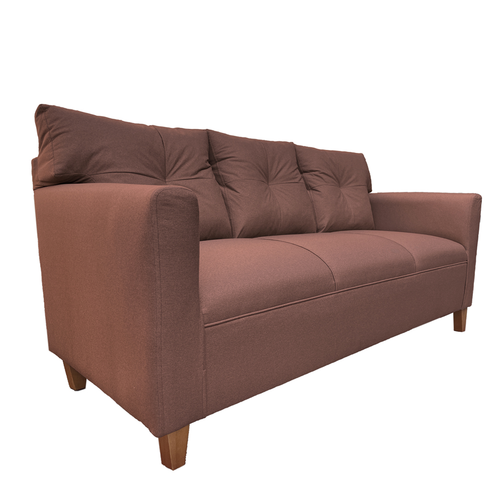 JUEGO LIVING MATEO 3-1-1 CUERPOS PATA MADERA CHENILLE CAFÉ - 4