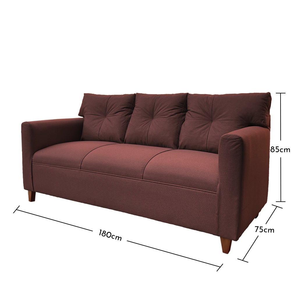 JUEGO LIVING MATEO 3-1-1 CUERPOS PATA MADERA CHENILLE CAFÉ - 5