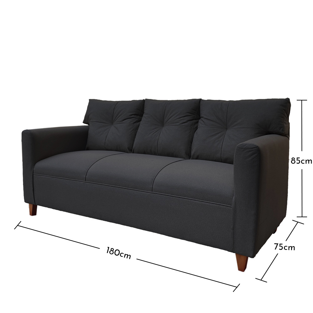 JUEGO LIVING MATEO 3-1-1 CUERPOS PATA MADERA CHENILLE GRAFITO - 5