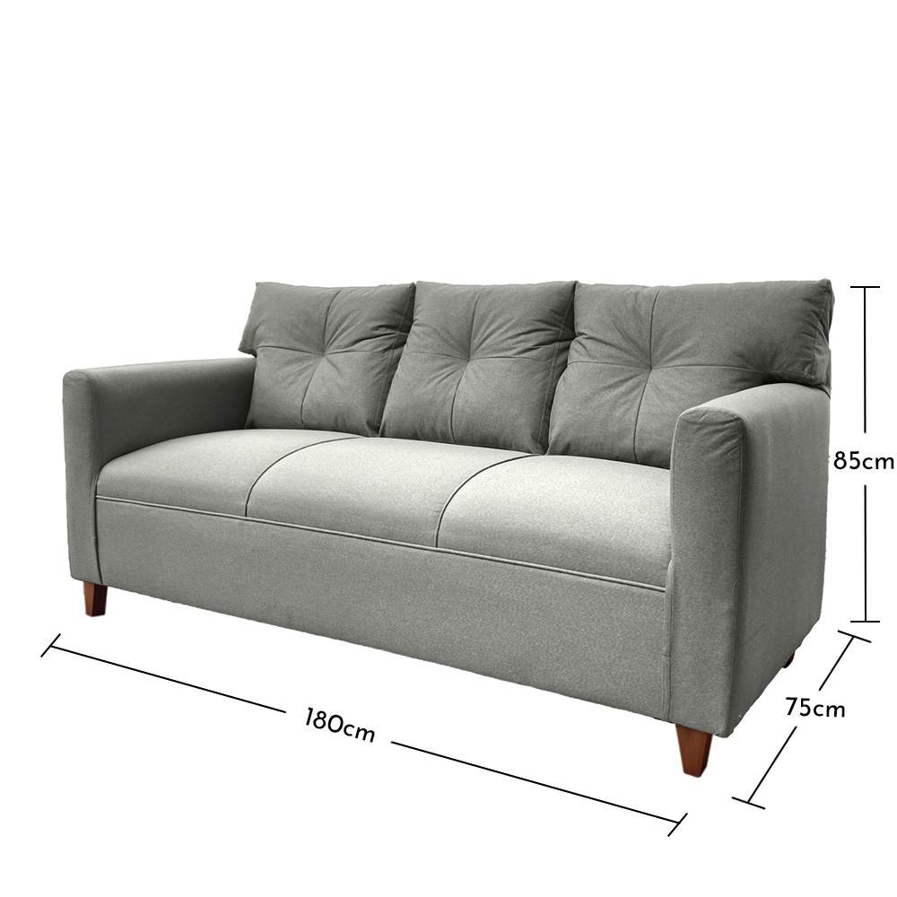 JUEGO LIVING MATEO 3-1-1 CUERPOS PATA MADERA CHENILLE GRIS - 5