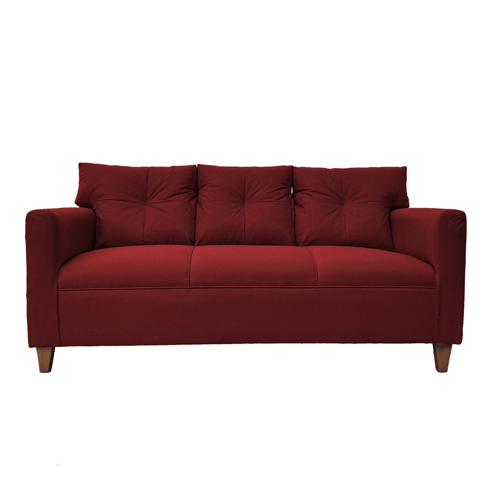 JUEGO LIVING MATEO 3-1-1 CUERPOS PATA MADERA CHENILLE ROJO - 3