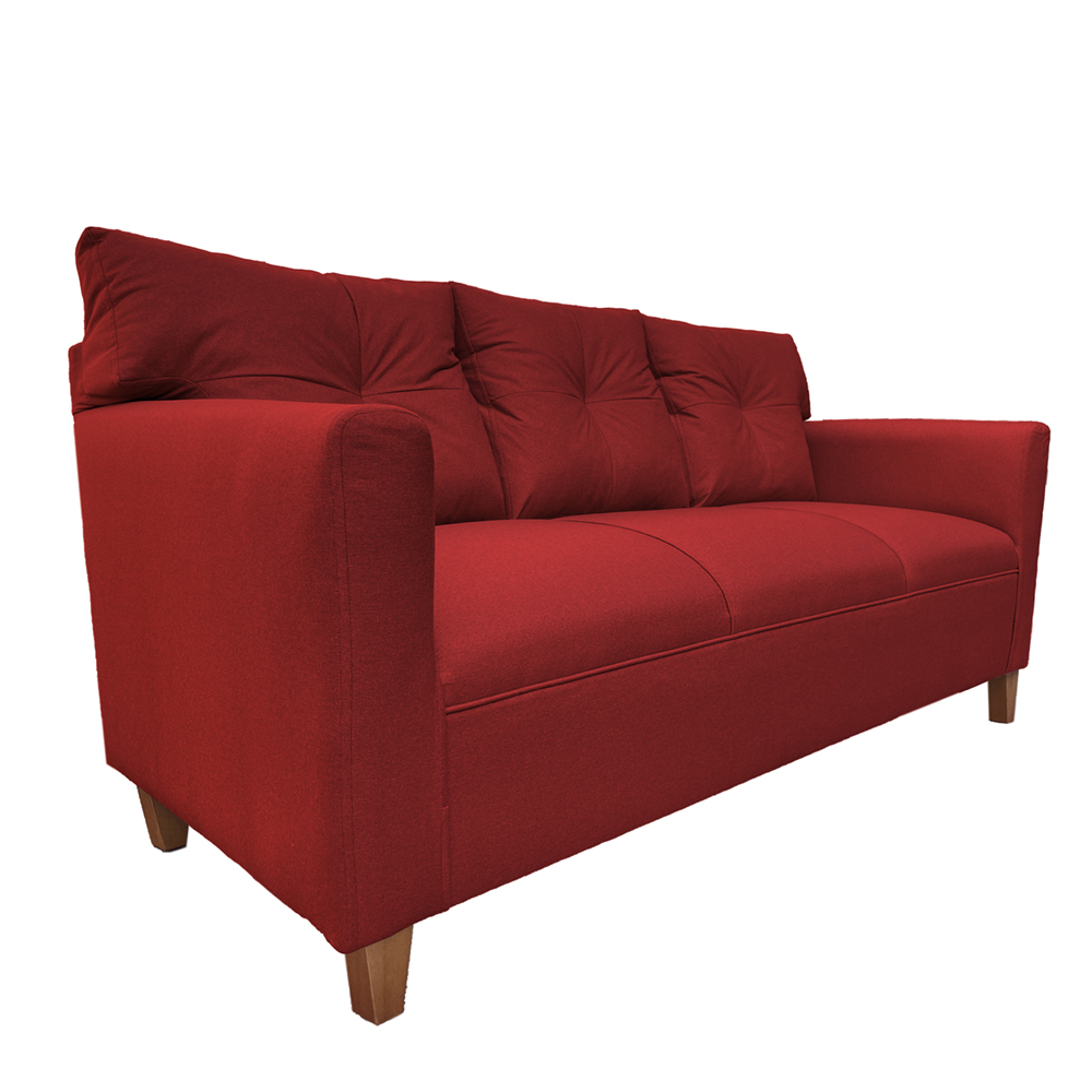 JUEGO LIVING MATEO 3-1-1 CUERPOS PATA MADERA CHENILLE ROJO - 4