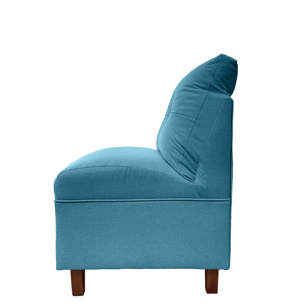 JUEGO LIVING MATEO 3-1-1 CUERPOS PATA MADERA CHENILLE TURQUESA - 7