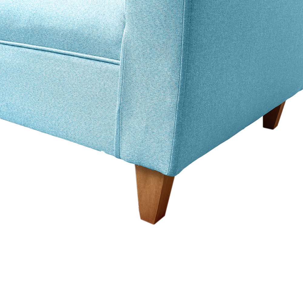 JUEGO LIVING MATEO 3-1-1 CUERPOS PATA MADERA CHENILLE TURQUESA - 9