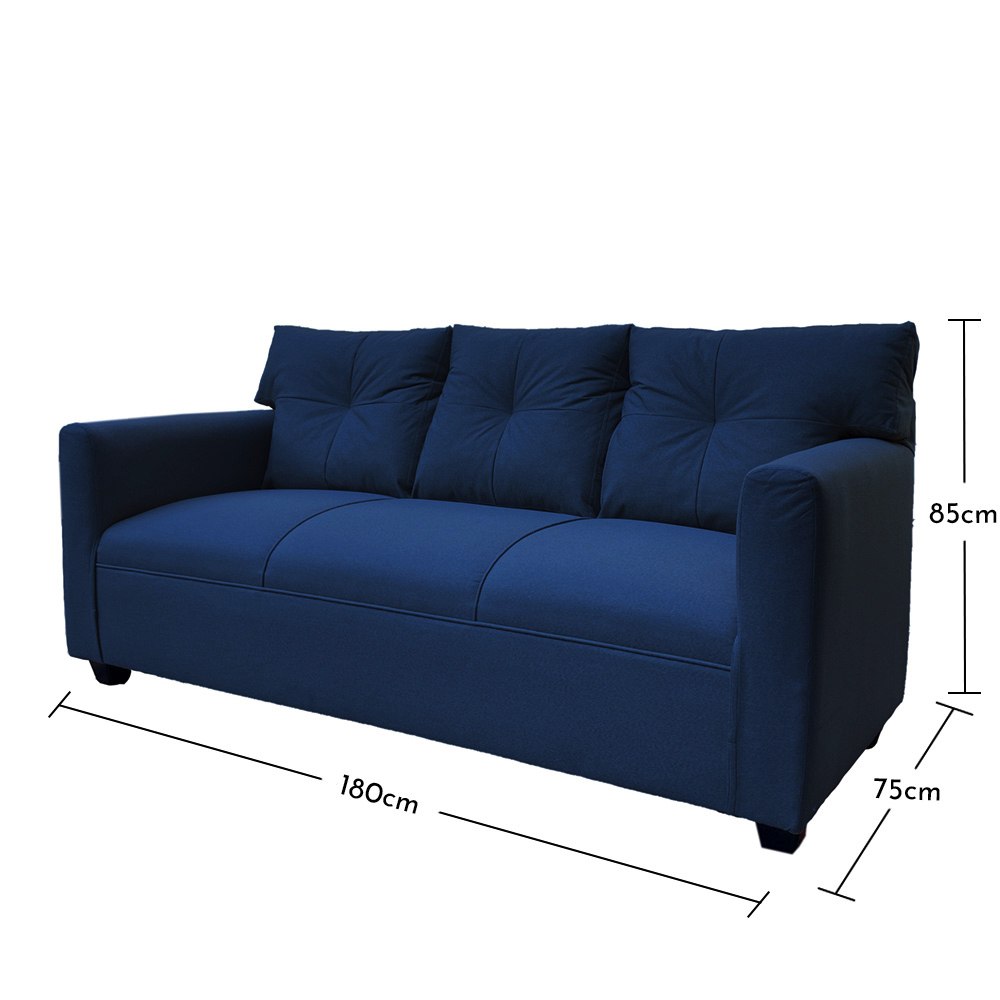 JUEGO LIVING MATEO 3-1-1 CUERPOS CHENILLE AZUL PATA PLASTICA - 5