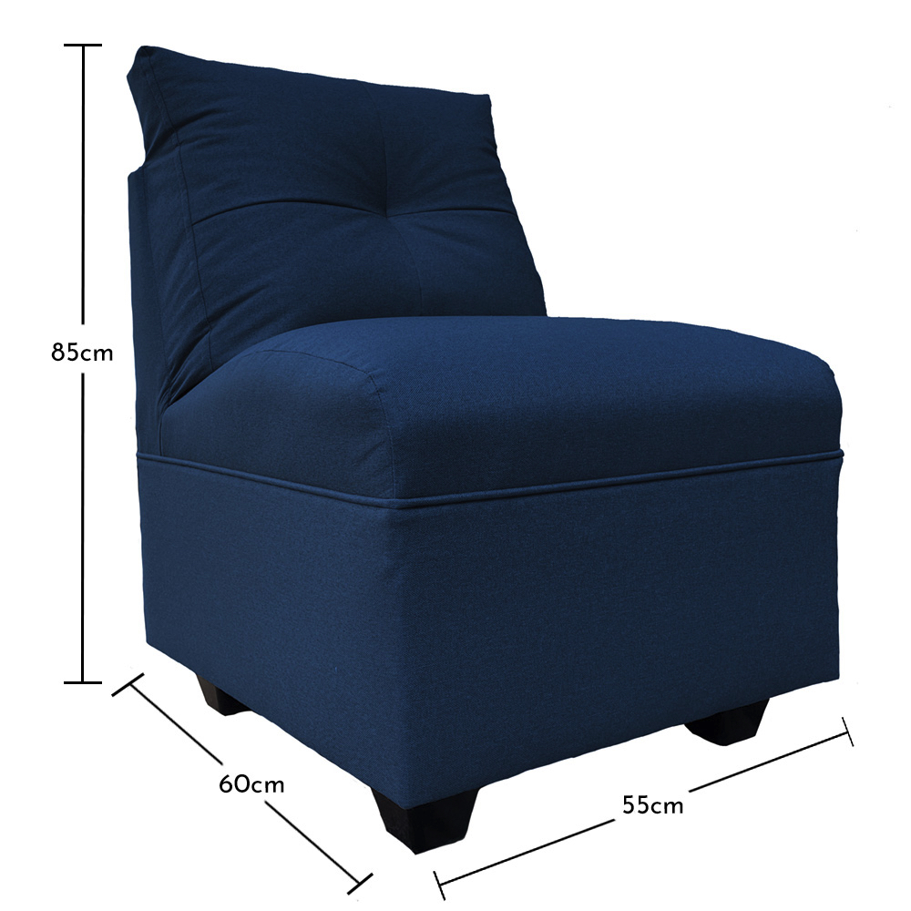 JUEGO LIVING MATEO 3-1-1 CUERPOS CHENILLE AZUL PATA PLASTICA - 8