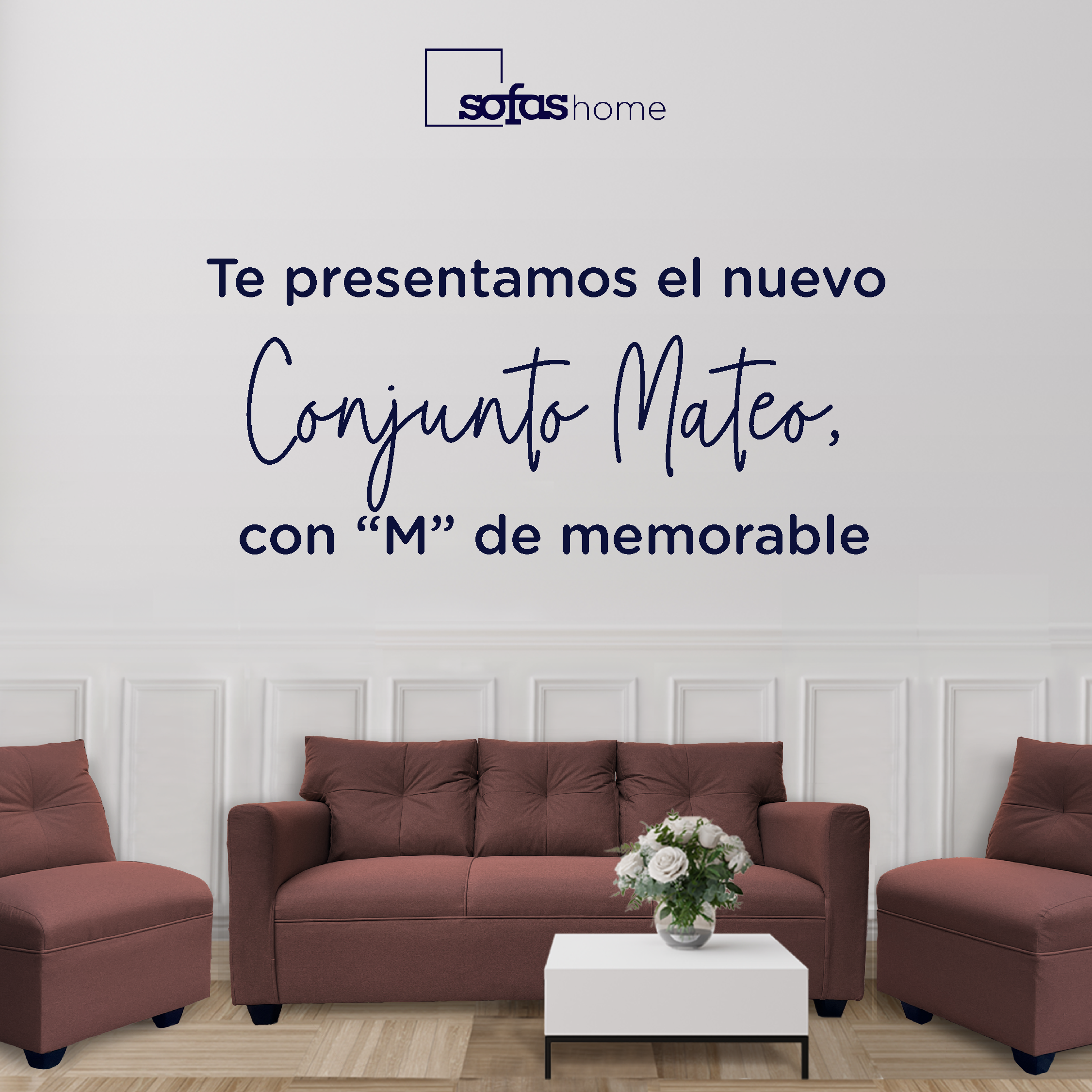 JUEGO LIVING MATEO 3-1-1 CUERPOS CHENILLE CAFÉ PATA PLASTICA - 2