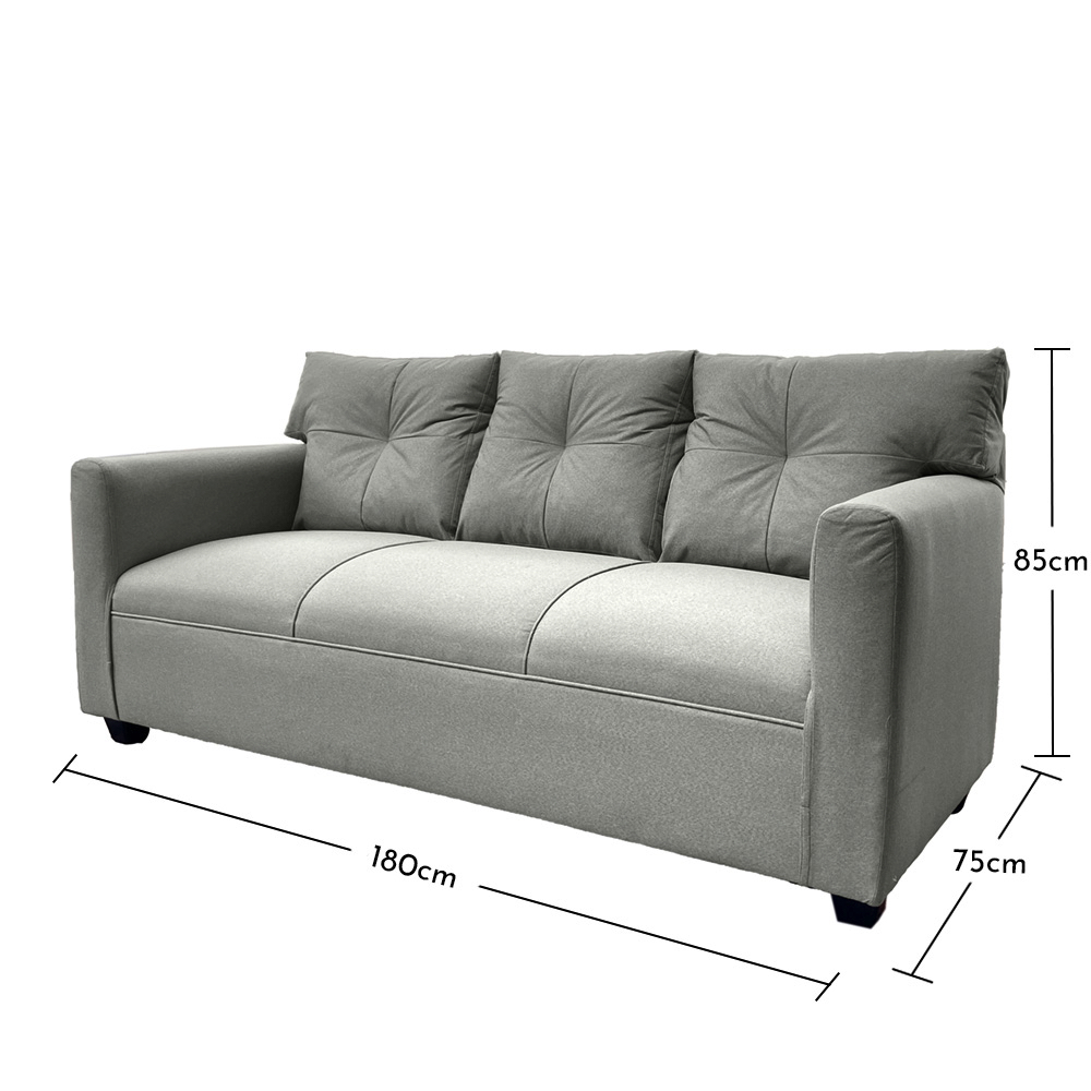 JUEGO LIVING MATEO 3-1-1 CUERPOS CHENILLE GRIS PATA PLASTICA - 5