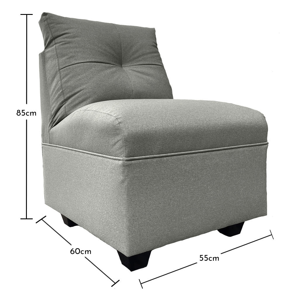JUEGO LIVING MATEO 3-1-1 CUERPOS CHENILLE GRIS PATA PLASTICA - 8
