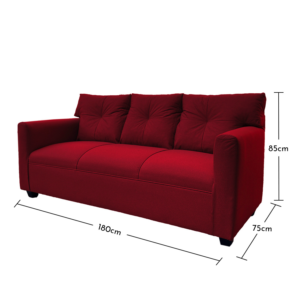 JUEGO LIVING MATEO 3-1-1 CUERPOS CHENILLE ROJO PATA PLASTICA - 5