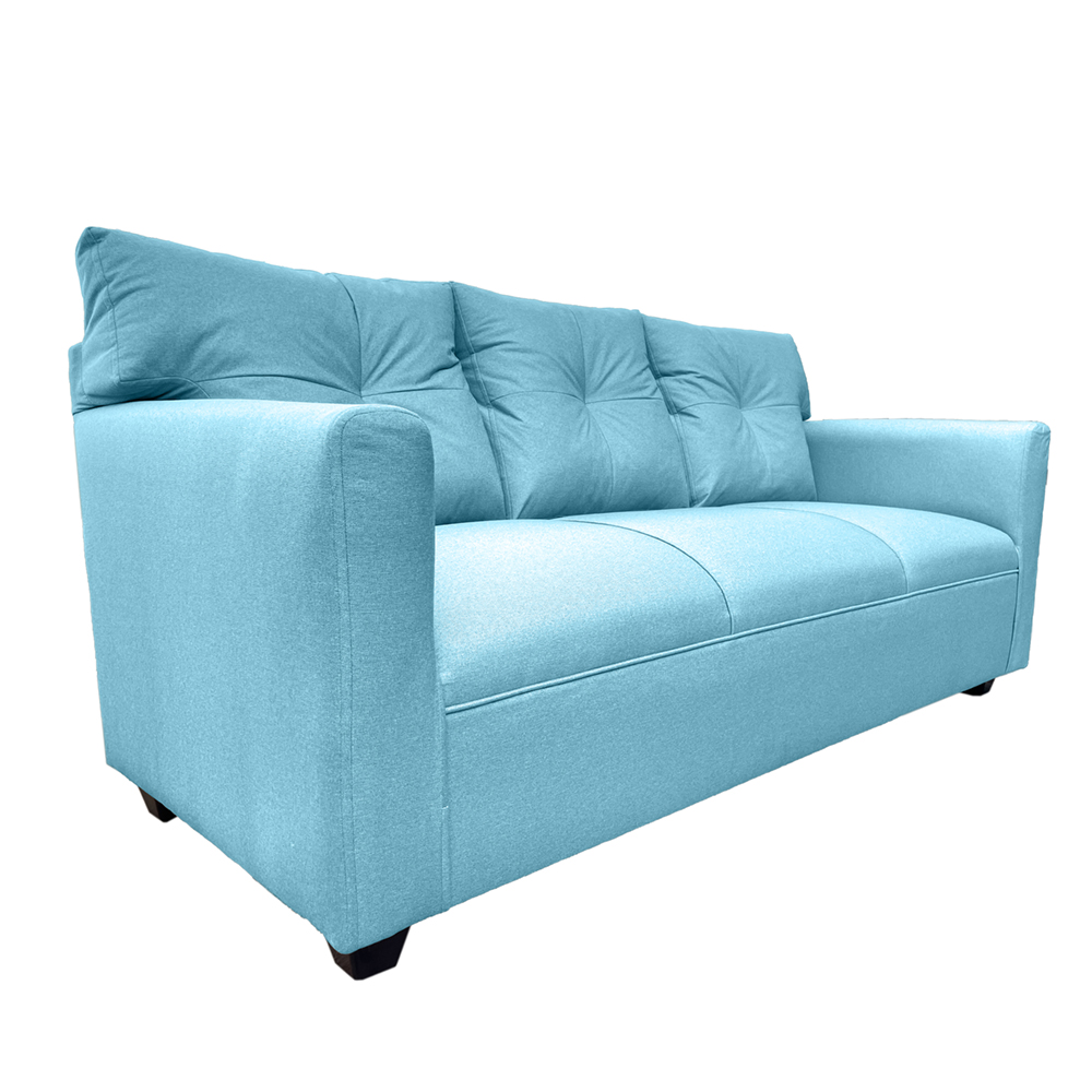 JUEGO LIVING MATEO 3-1-1 CUERPOS CHENILLE TURQUESA PATA PLASTICA - 4