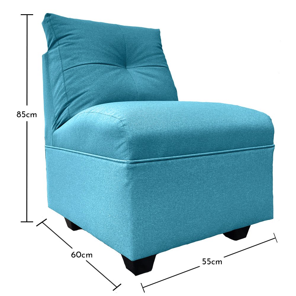 JUEGO LIVING MATEO 3-1-1 CUERPOS CHENILLE TURQUESA PATA PLASTICA - 8