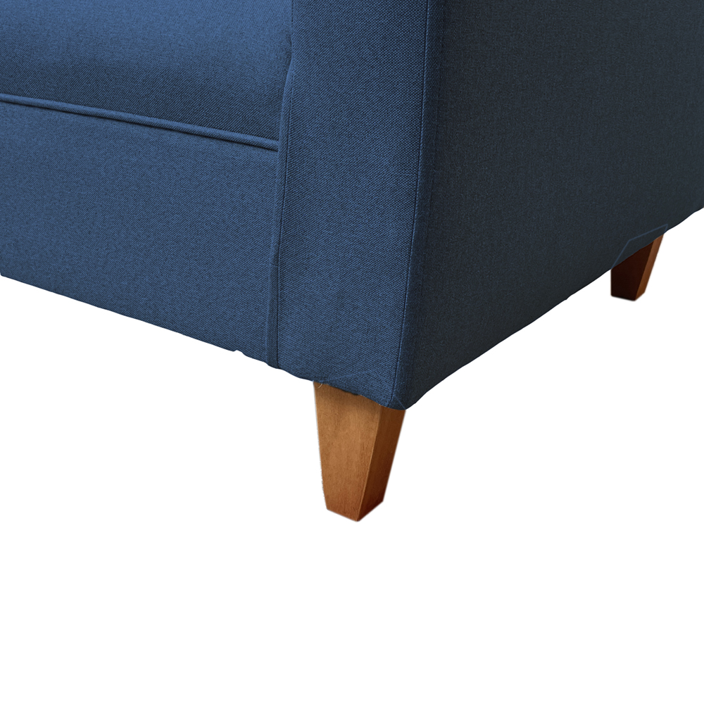 SOFA MATEO 3 CUERPOS PATA MADERA CHENILLE AZUL - 4