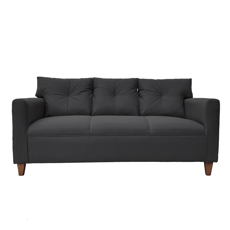 SOFA MATEO 3 CUERPOS PATA MADERA CHENILLE GRAFITO - 1