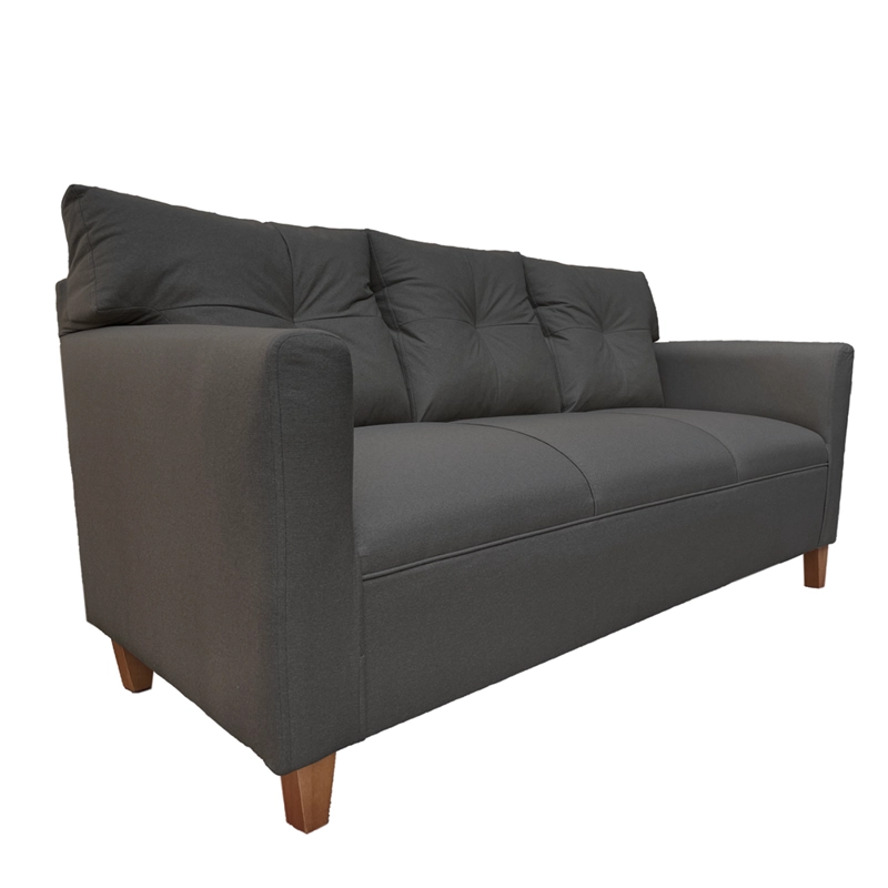 SOFA MATEO 3 CUERPOS PATA MADERA CHENILLE GRAFITO - 3