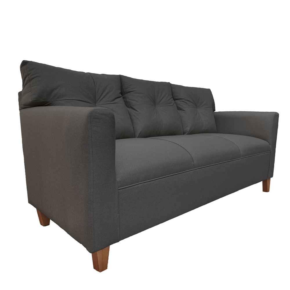 SOFA MATEO 3 CUERPOS PATA MADERA CHENILLE GRAFITO - 3