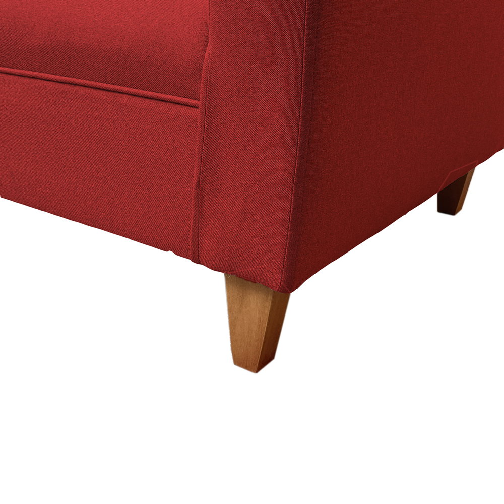 SOFA MATEO 3 CUERPOS PATA MADERA CHENILLE ROJO - 4