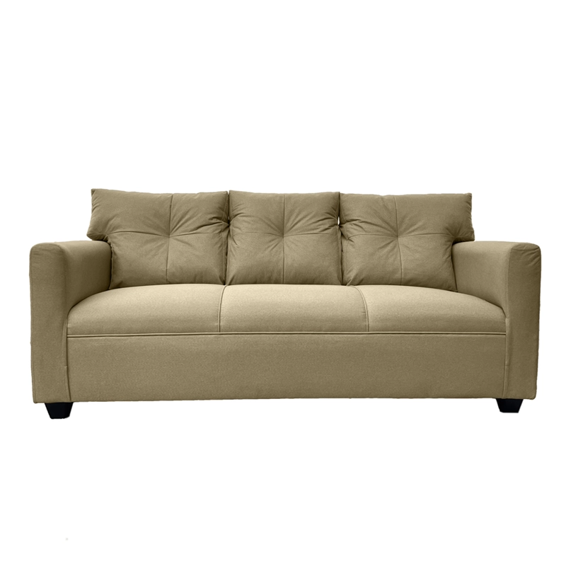 SOFA MATEO 3 CUERPOS CHENILLE BEIGE PATA PLASTICA - 1